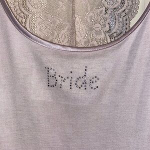 Bride Lace Back Tank Top Size Large, Bridal gift